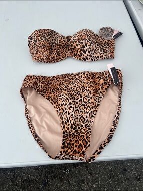 NWT Victorias Secret Leopard Print Bikini Set XL/38D